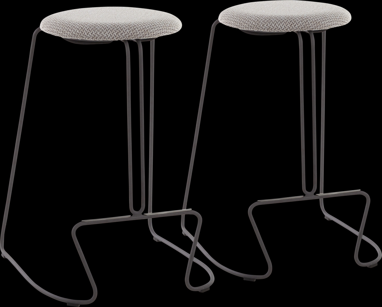 Bearslide III Light Gray Counter Height Stool, Set of 2 - Thumbnail - Image 1
