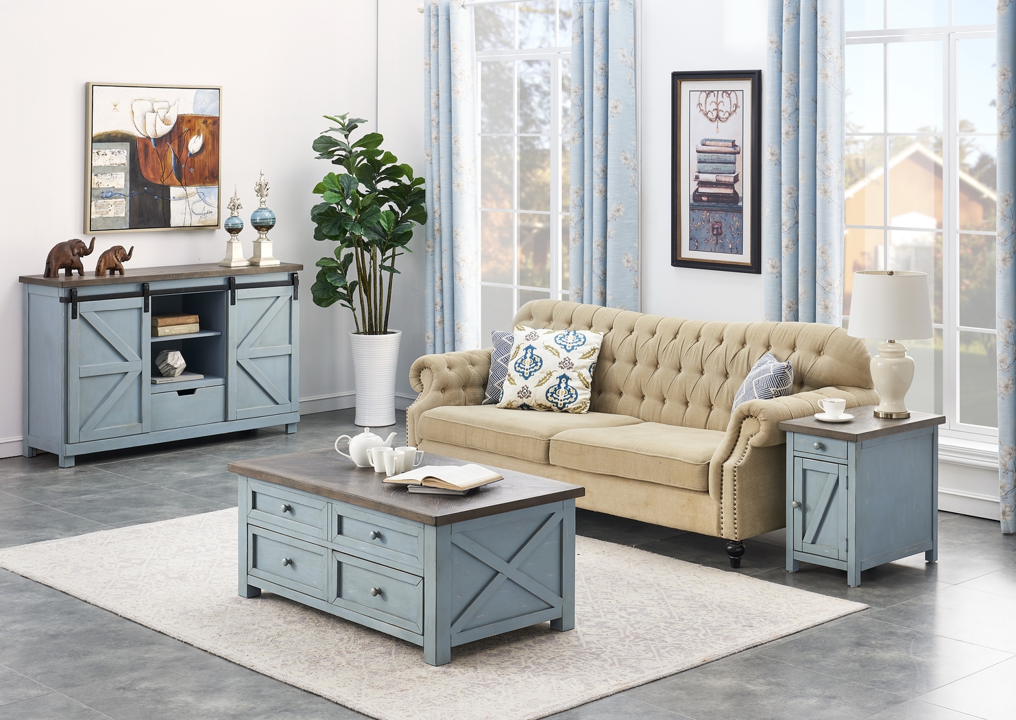 Bearwollow Blue Credenza - Thumbnail - Image 7