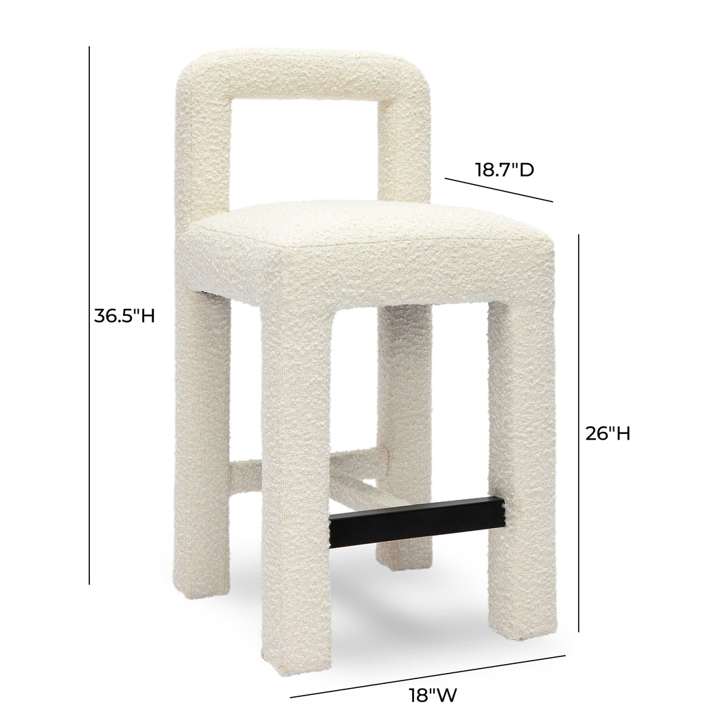 Beaudelaire Cream Counter Height Stool - Thumbnail - Image 6