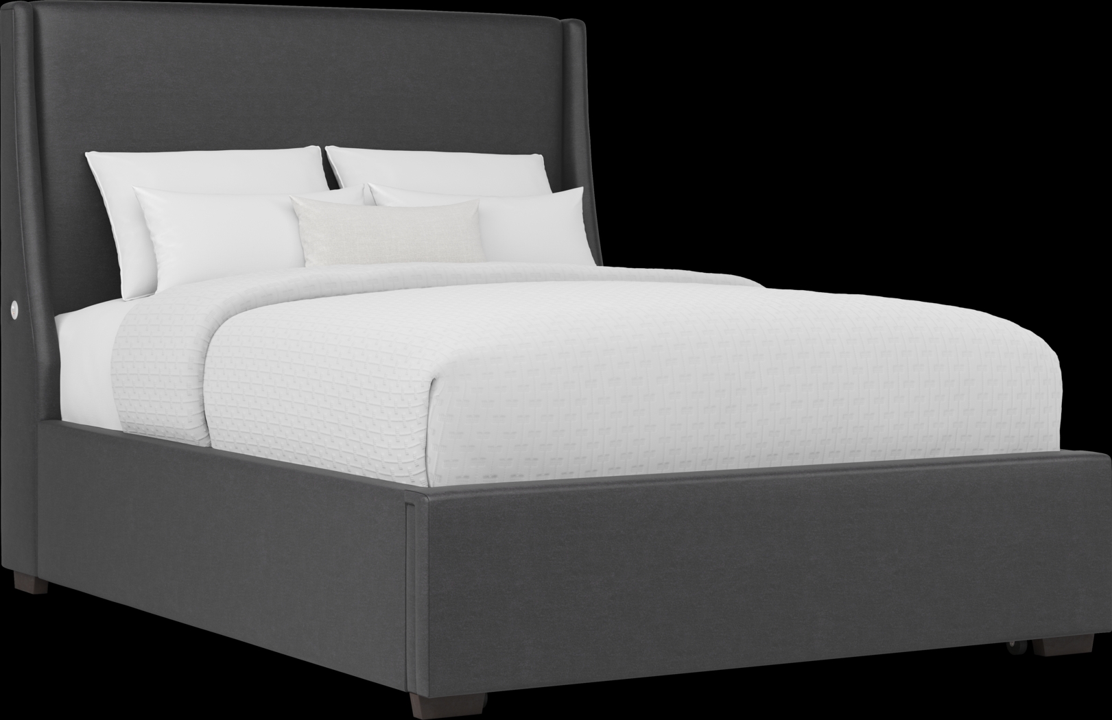 Beaufoy Graphite 3 Pc King Upholstered Storage Bed - Thumbnail - Image 1