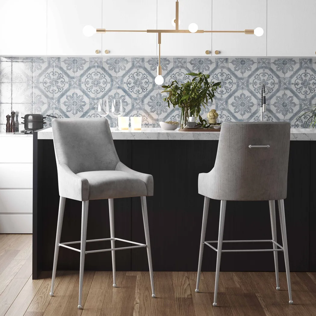 Beaulane II Light Gray Counter Height Stool - Thumbnail - Image 5