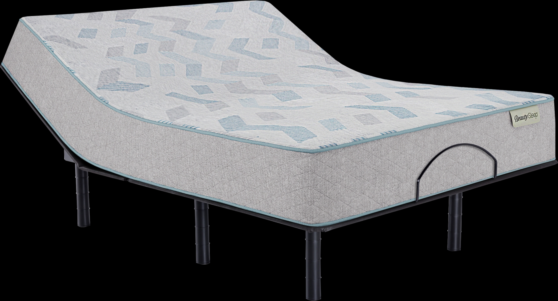 Beauty Sleep Oceana Mist Medium Hybrid Queen Mattress Set with Head Up Only Base - Thumbnail - Image 1