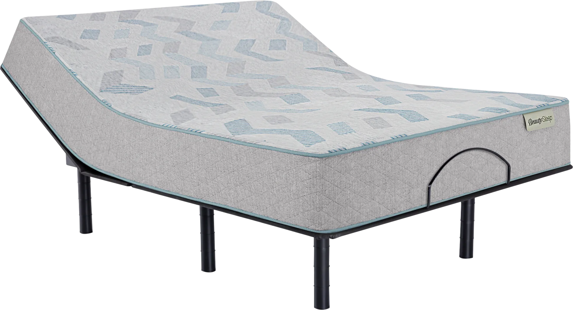 Beauty Sleep Oceana Mist Medium Hybrid Split King Mattress Set with Head Up Only Base - Thumbnail - Image 1