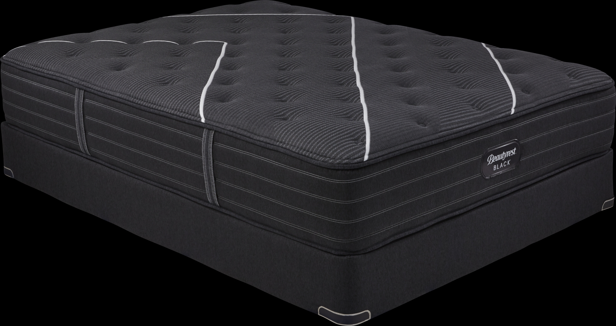 Beautyrest Black C-Class Medium Low Profile Queen Mattress Set - Thumbnail - Image 1