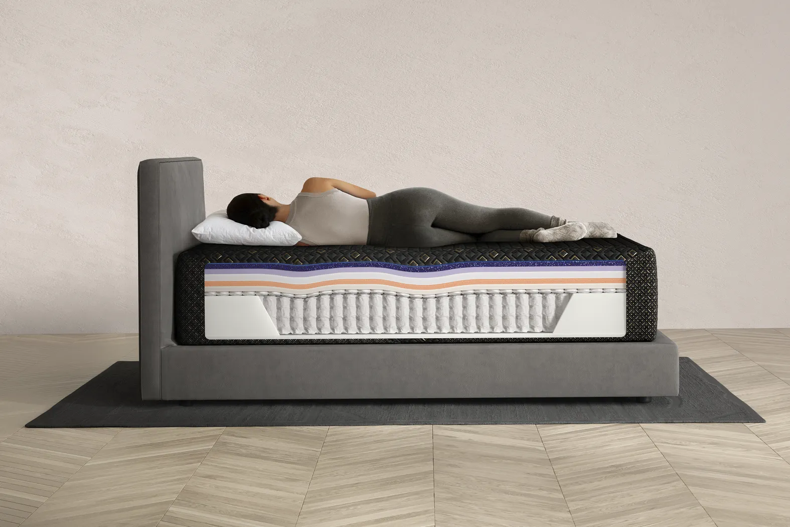 Beautyrest Black Hybrid Series Four XCS Firm Split Head King Mattress - Thumbnail - Image 4