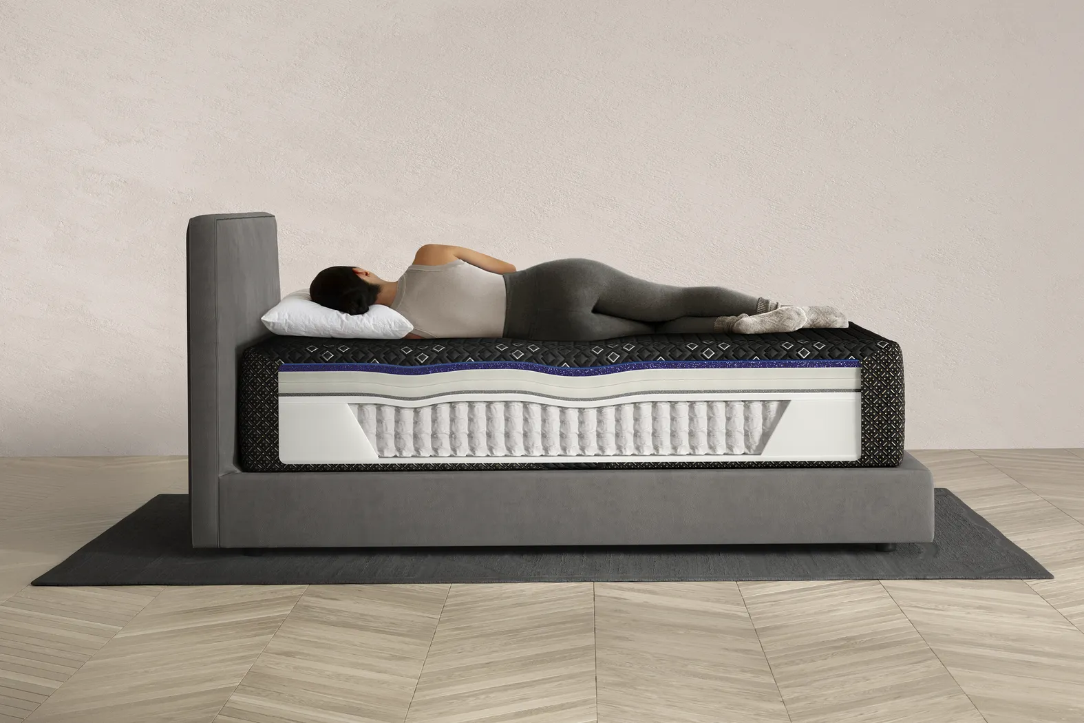 Beautyrest Black Hybrid Series Three XCS Firm Split Head Queen Mattress - Thumbnail - Image 4