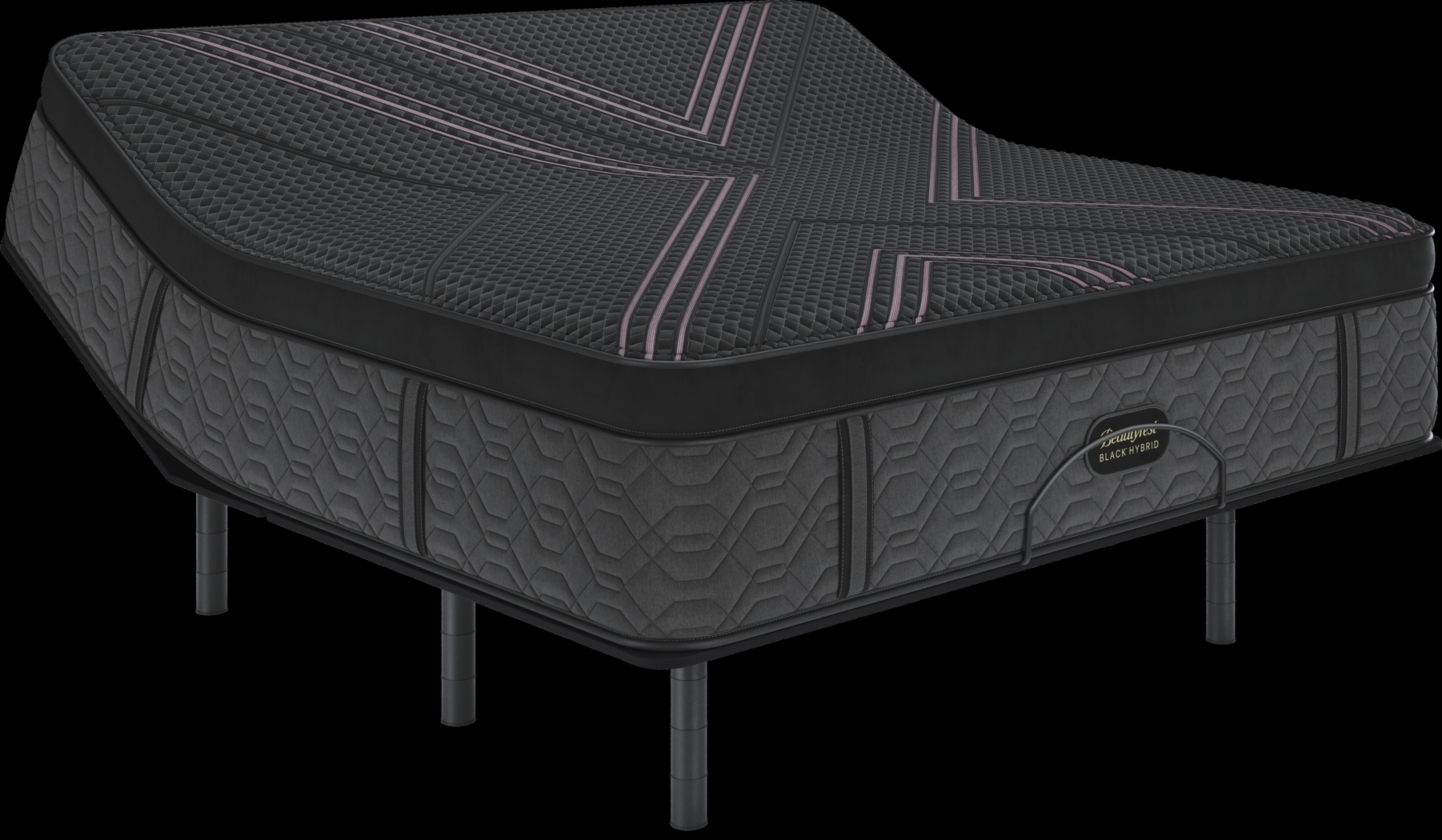 Beautyrest Black Hybrid Series Two Medium Apex Top King Mattress Set with Head Up Only Base - Thumbnail - Image 1