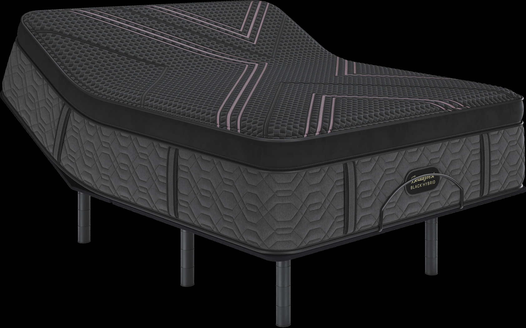 Beautyrest Black Hybrid Series Two Medium Apex Top Queen Mattress Set with Head Up Only Base - Thumbnail - Image 1