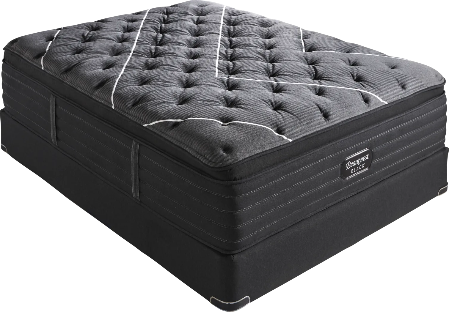 Beautyrest Black Natasha II Low Profile Queen Mattress Set - Thumbnail - Image 1