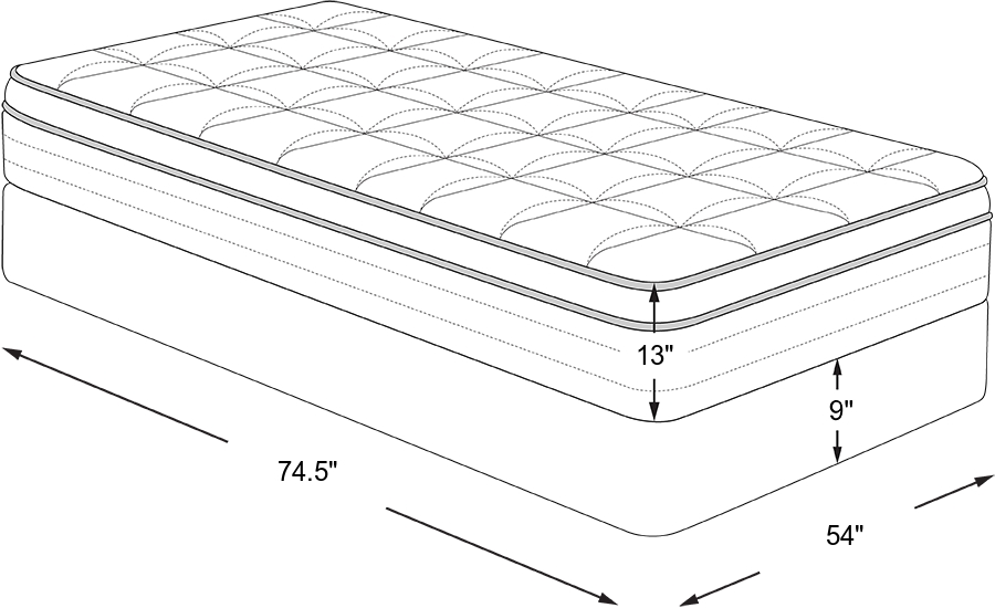 Dimension Image. Please refer to the Dimension Tab on this page for dimension details.