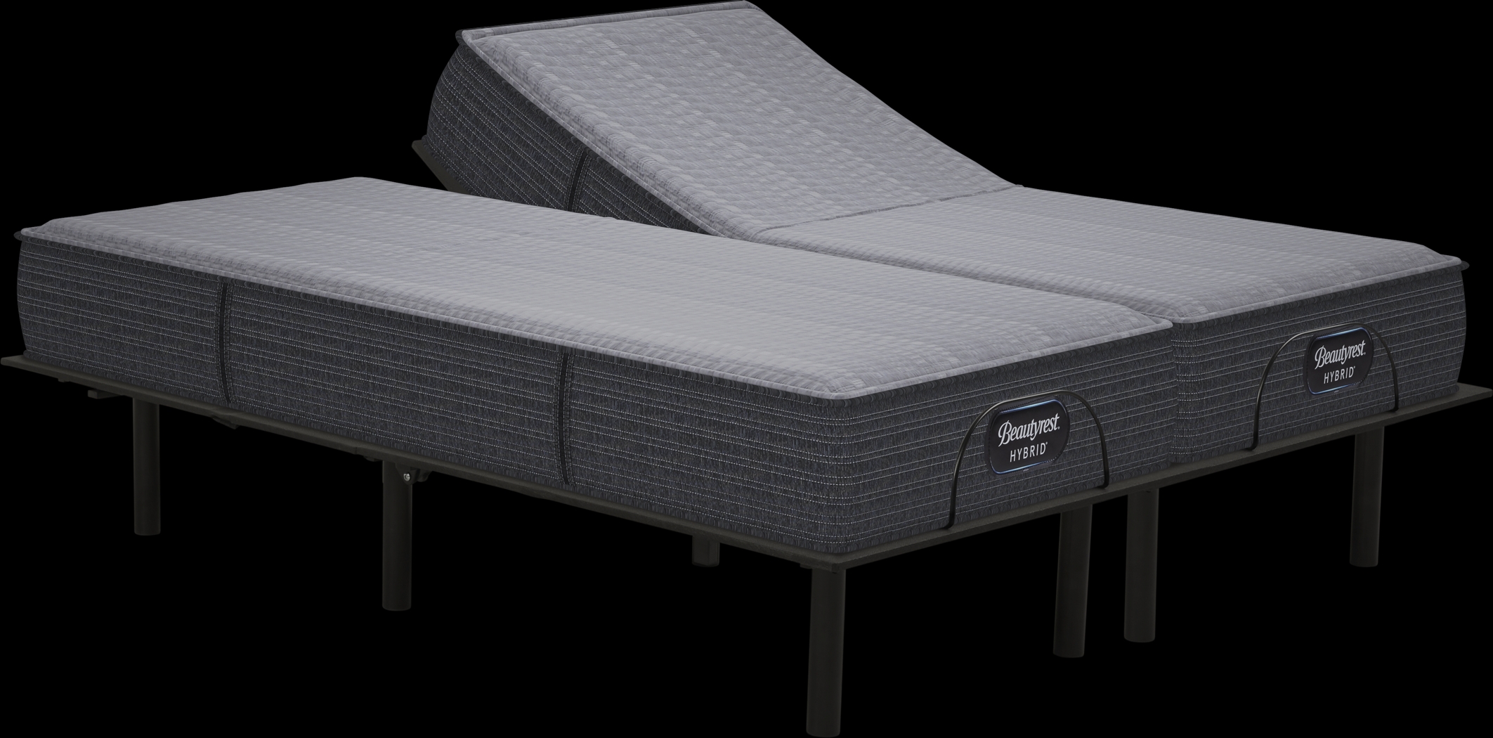 Beautyrest Hybrid Pacific Blue Split King Mattress with Head Up Only Base - Thumbnail - Image 1
