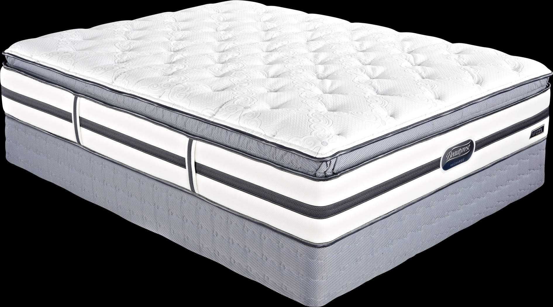 Beautyrest Recharge Largent Lane Low Profile Queen Mattress Set - Thumbnail - Image 1