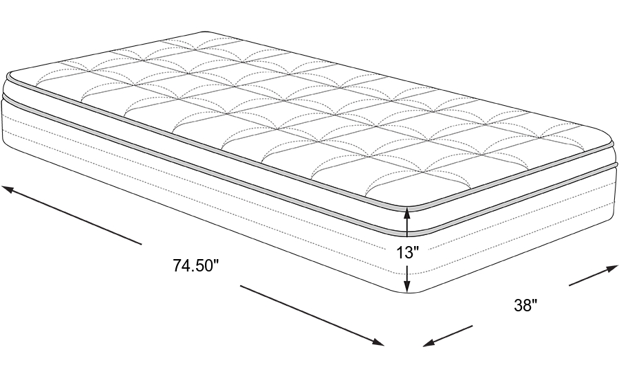 Dimension Image. Please refer to the Dimension Tab on this page for dimension details.