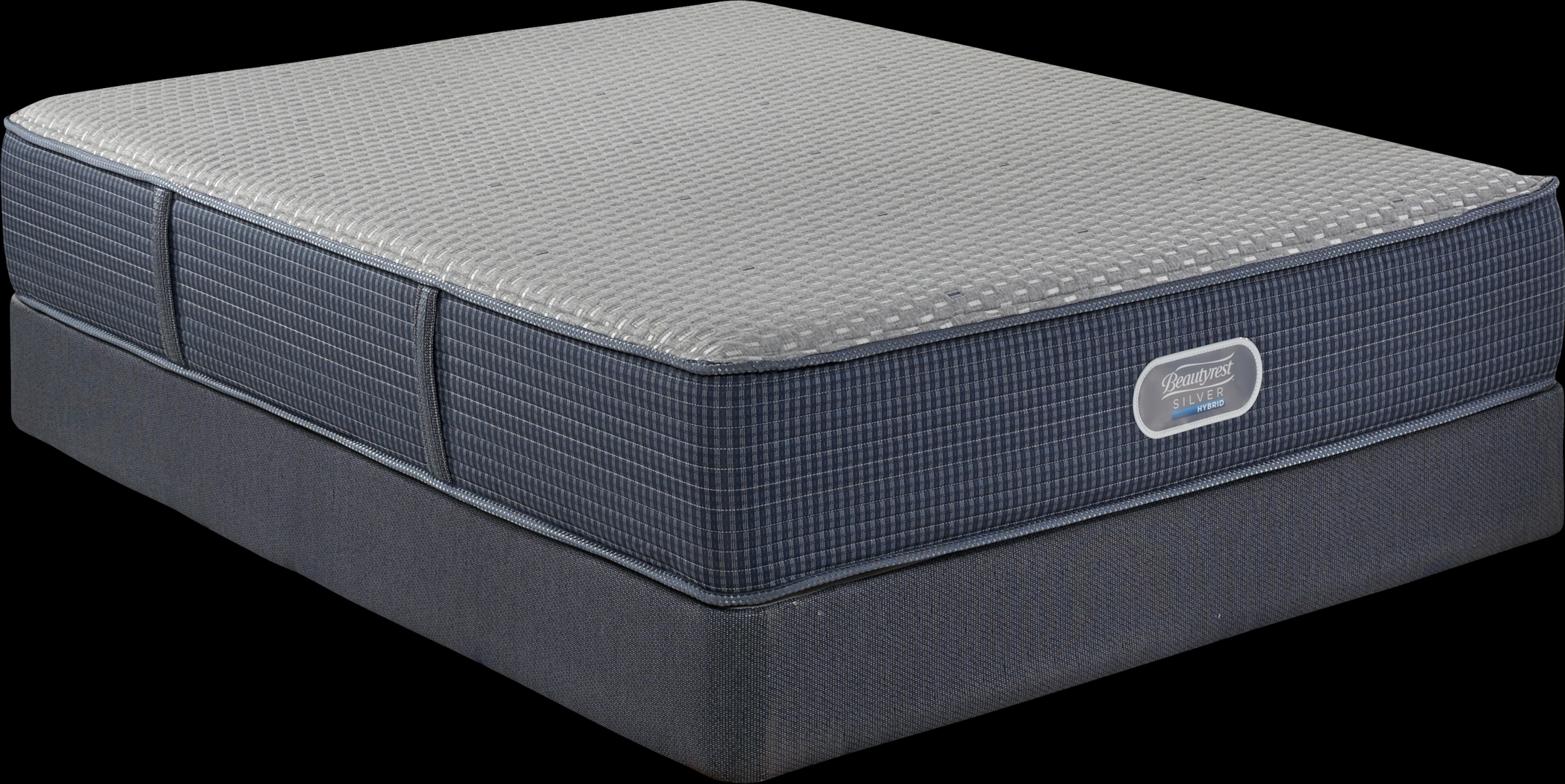 Beautyrest Silver Hybrid Pearl White Low Profile Queen Mattress Set - Thumbnail - Image 1