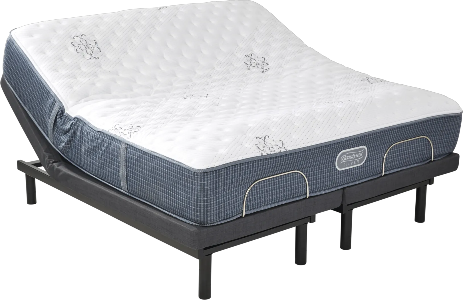 Beautyrest Silver Intercoastal Grey King Mattress with Motion Essentials Adjustable Lifestyle Base - Thumbnail - Image 1