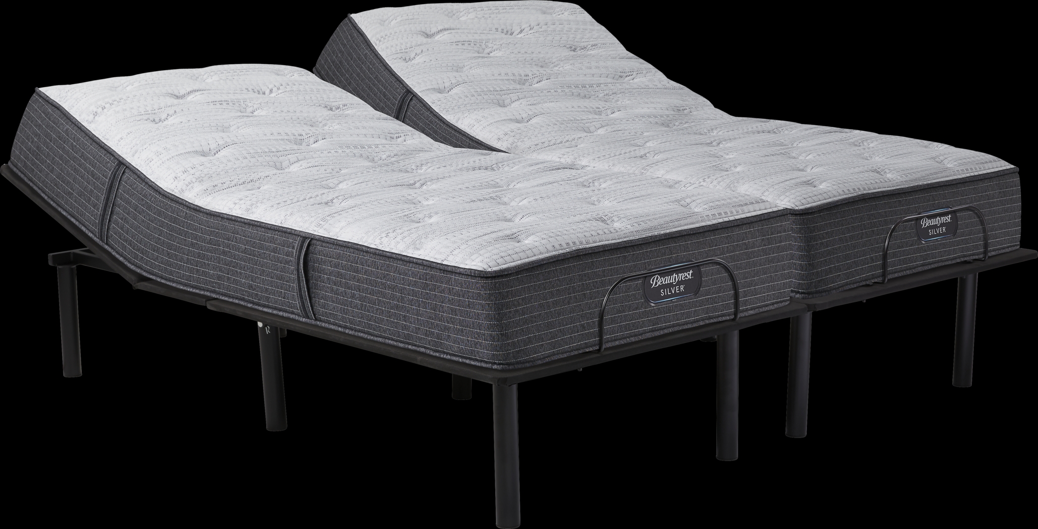 Beautyrest Silver Noblewood Split King Mattress with RTG Sleep 2000 Adjustable Base - Thumbnail - Image 1