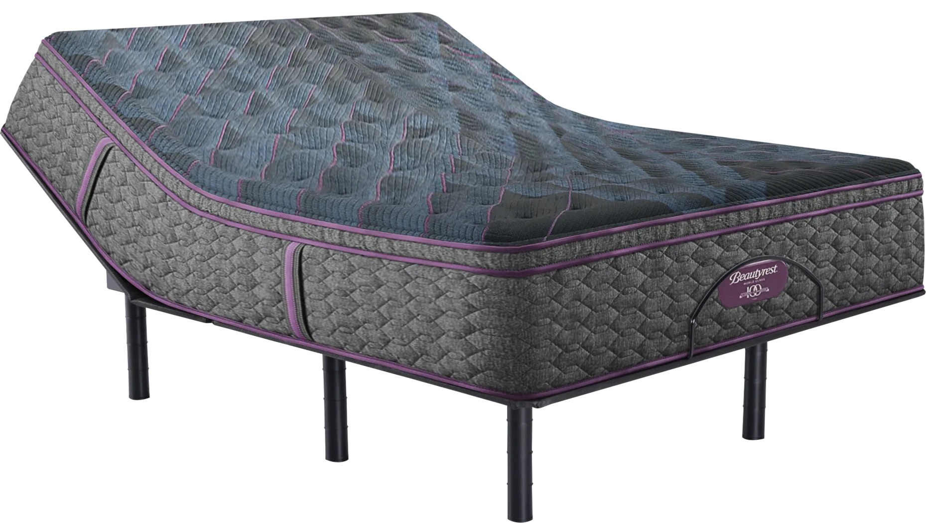 Beautyrest World Class Level Three Medium Pillow Top King Mattress Set with Head Up Only Base - Thumbnail - Image 1