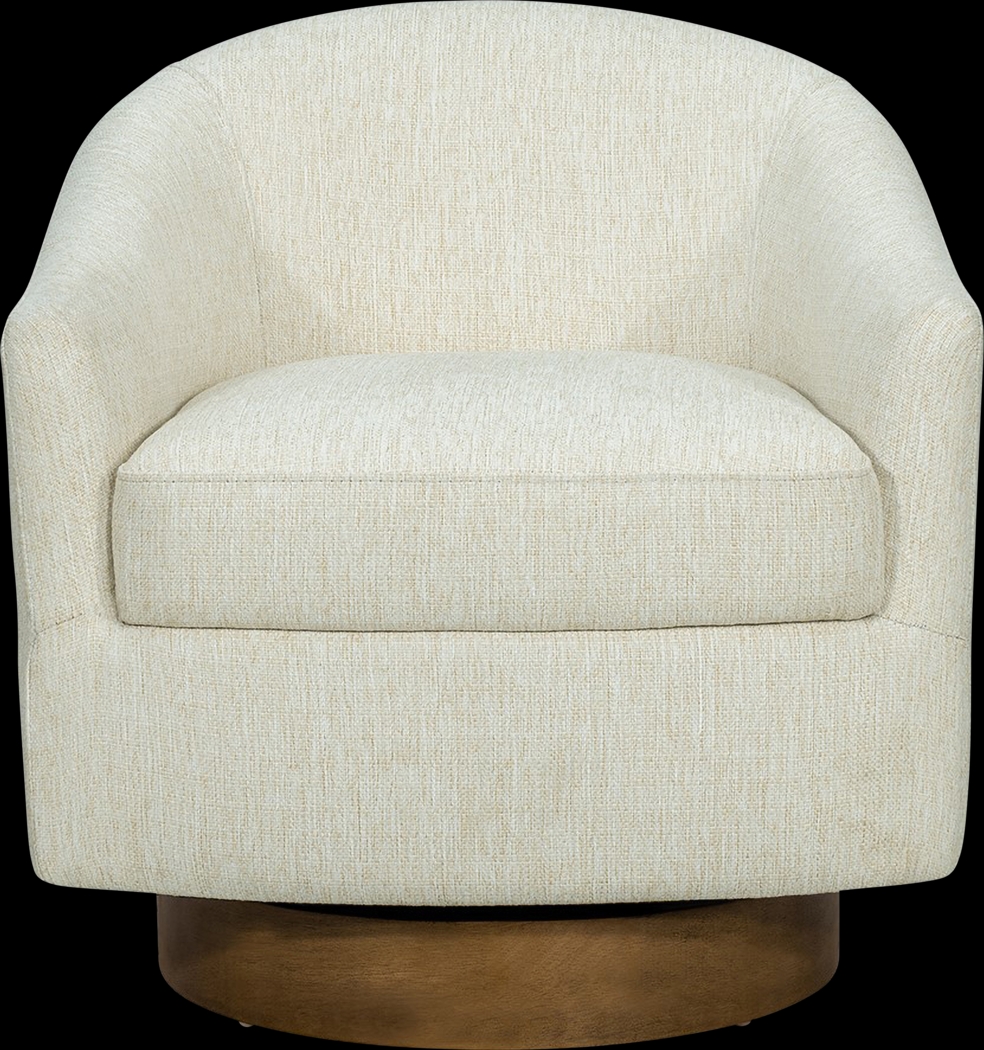 Beback Cream Swivel Accent Chair - Thumbnail - Image 3