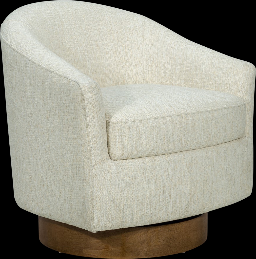 Beback Cream Swivel Accent Chair - Thumbnail - Image 1