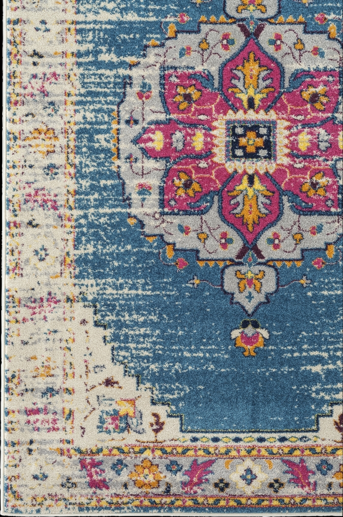 Becabe Turquoise/Pink 7'6 x 9'6 Rug - Thumbnail - Image 4