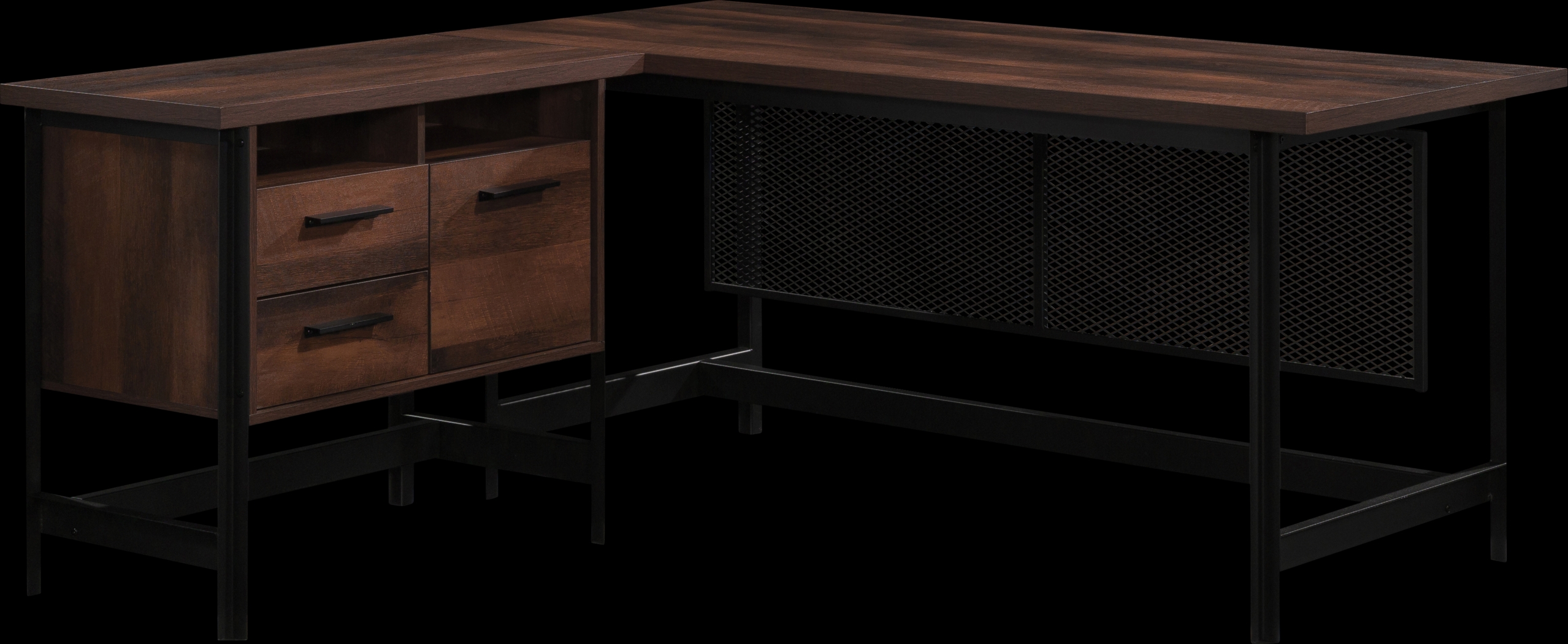 Becado Brown L Desk - Thumbnail - Image 1