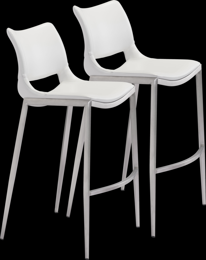 Becher White Barstool, Set of 2 - Thumbnail - Image 1