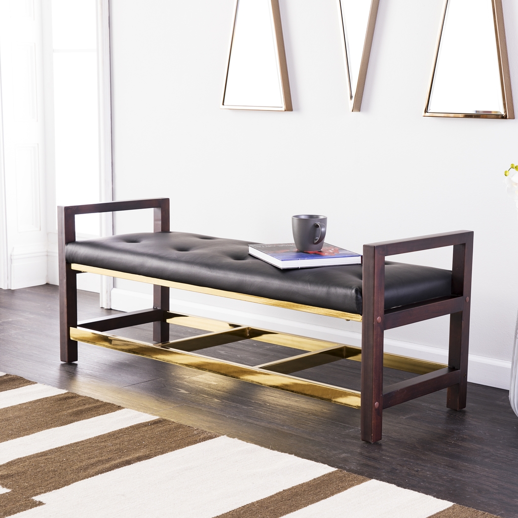 Becka Brown Accent Bench - Thumbnail - Image 2