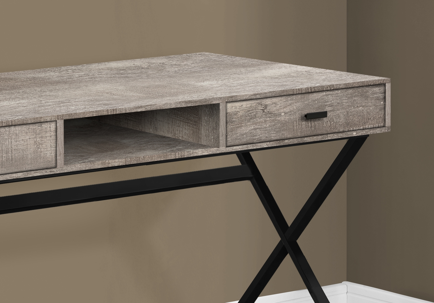 Beckhaven Taupe Desk - Thumbnail - Image 3