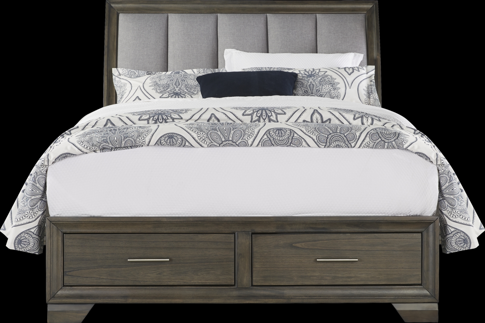 Beckwood Gray 7 Pc King Sleigh Bedroom with Storage - Thumbnail - Image 2
