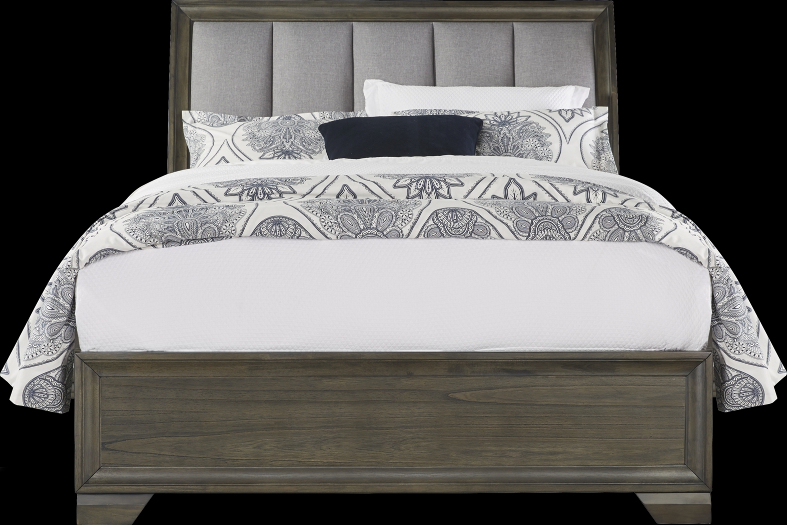 Beckwood Gray 5 Pc King Upholstered Sleigh Bedroom - Thumbnail - Image 2