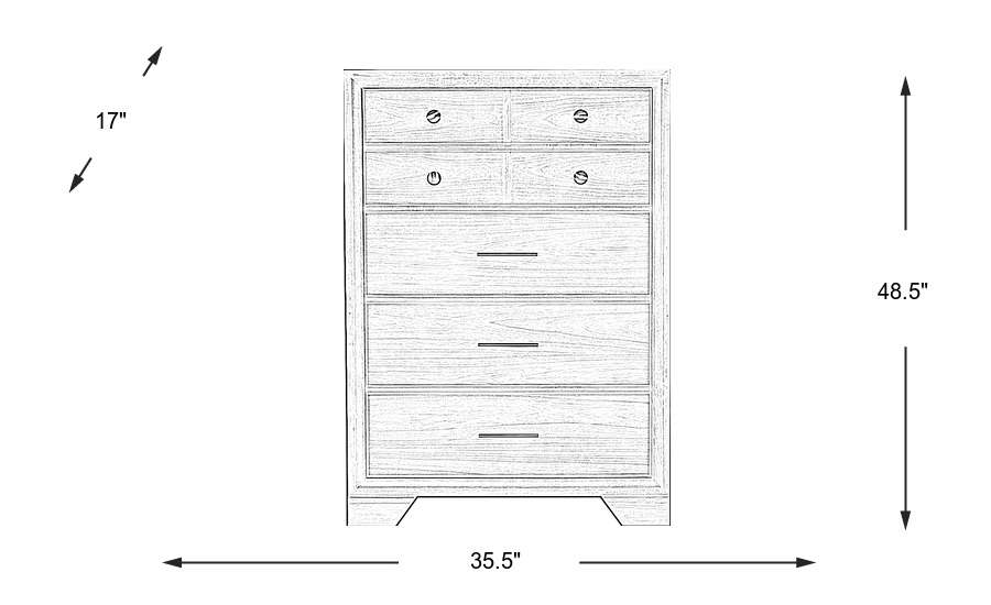 Dimension Image. Please refer to the Dimension Tab on this page for dimension details.