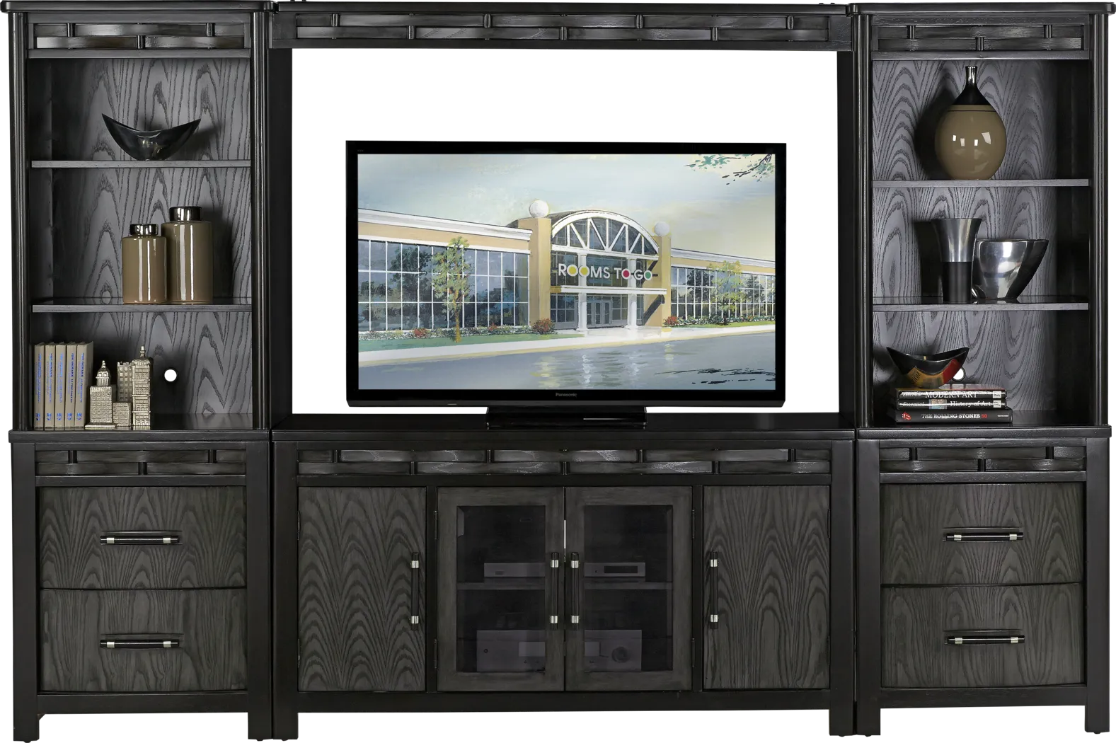 Bedford Heights Gray 4 Pc Wall Unit - Thumbnail - Image 1