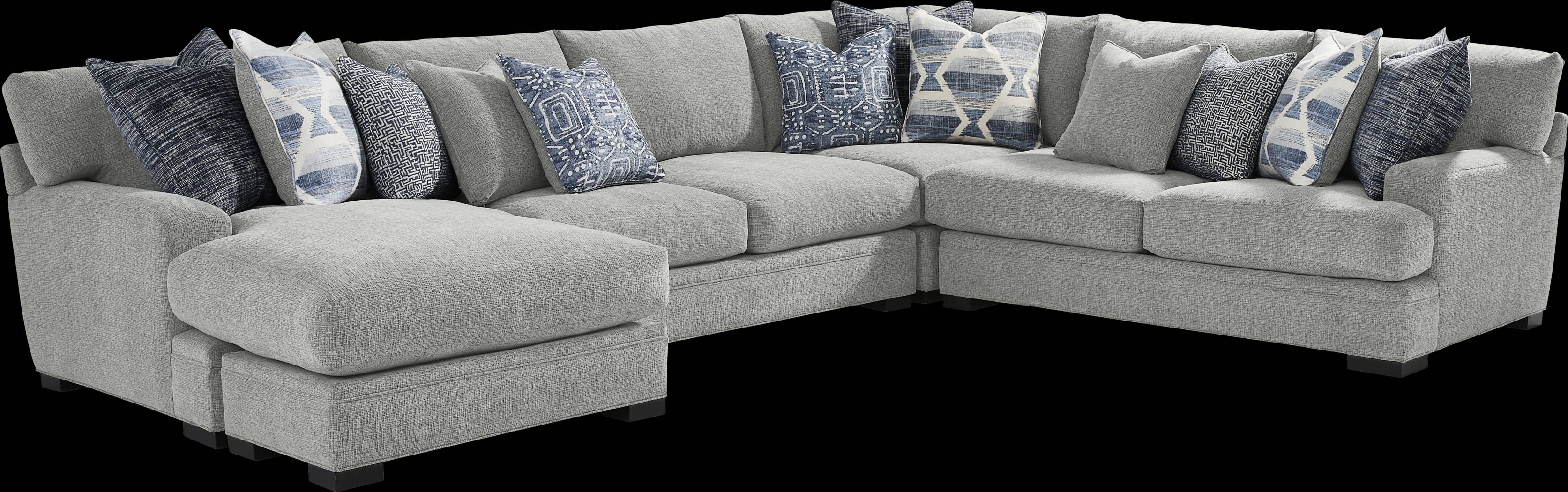 Bedford Park Gray 3 Pc Sectional with Chaise - Thumbnail - Image 1