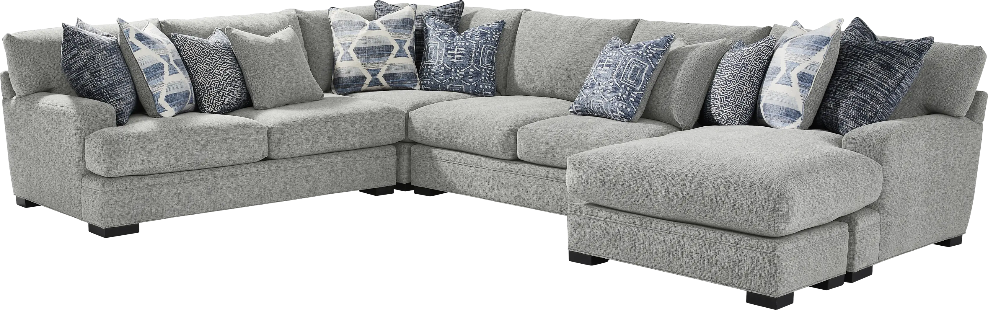 Bedford Park Gray 3 Pc Sectional with Chaise - Thumbnail - Image 1