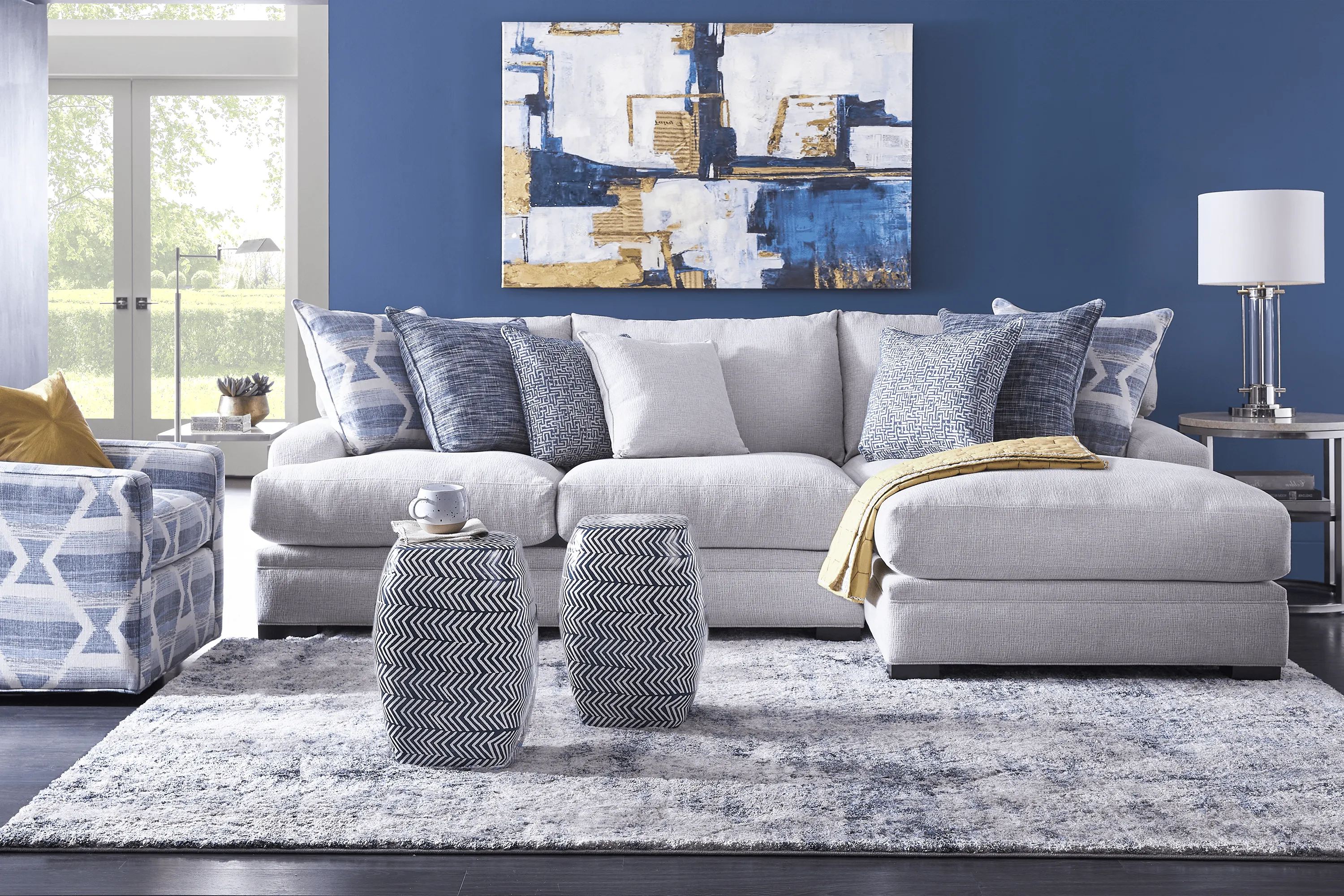 Bedford Park Ivory 4 Pc Sectional Living Room - Thumbnail - Image 1