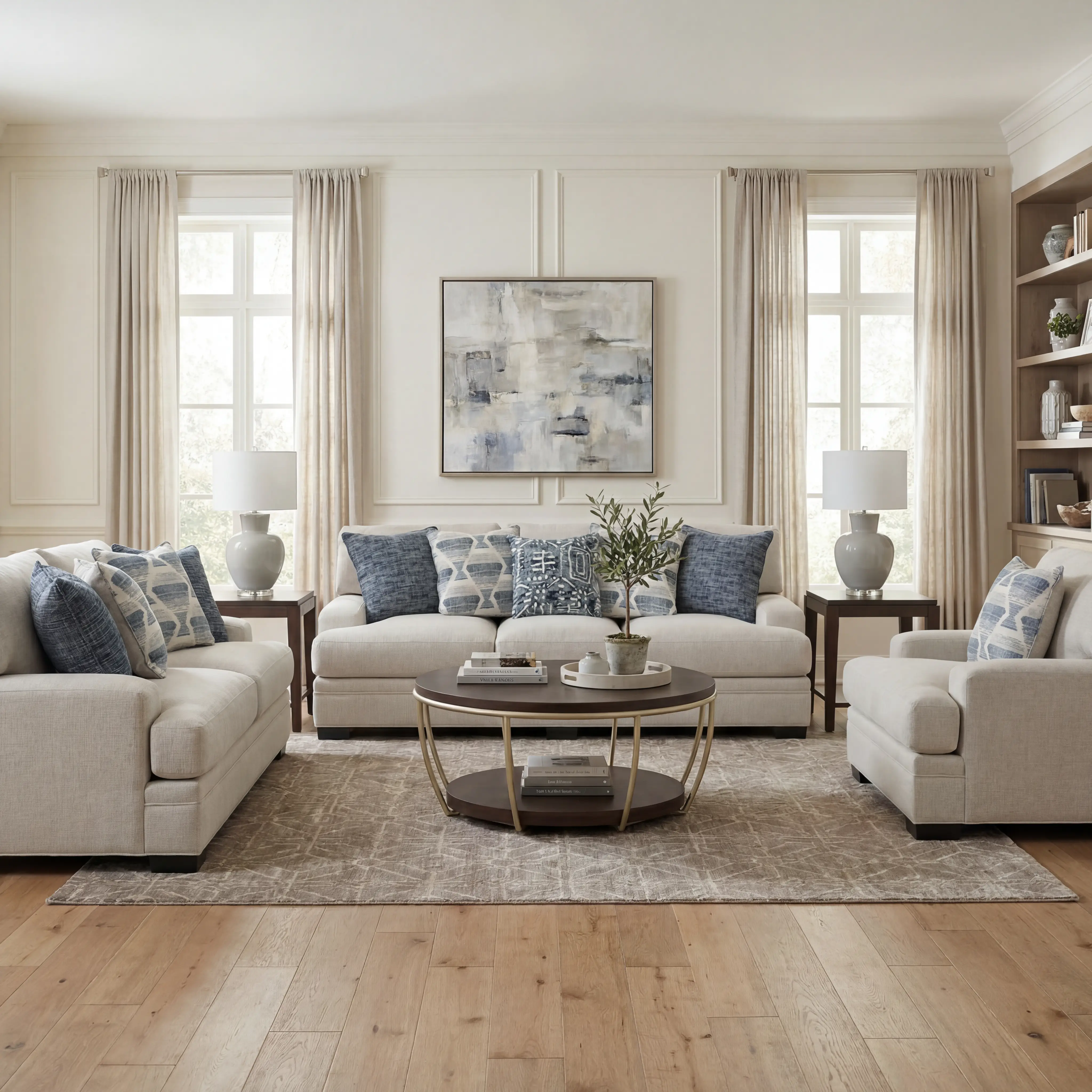 Bedford Park Ivory 7 Pc Living Room - Thumbnail - Image 5