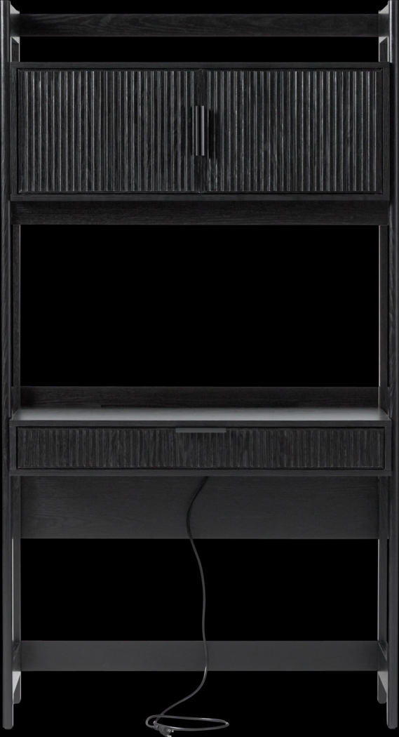 Bedfordshire Black Desk With Hutch - Thumbnail - Image 4