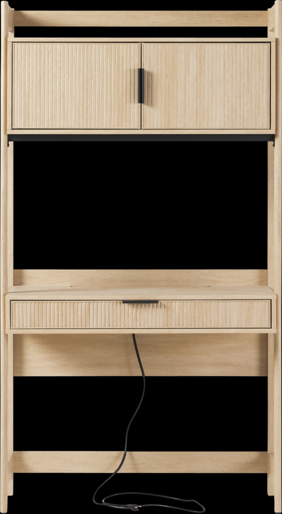 Bedfordshire Oak Desk With Hutch - Thumbnail - Image 4