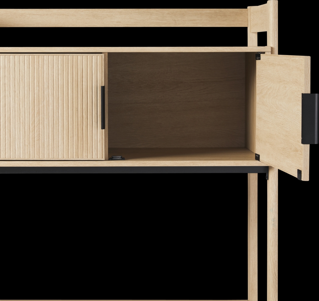 Bedfordshire Oak Desk With Hutch - Thumbnail - Image 5