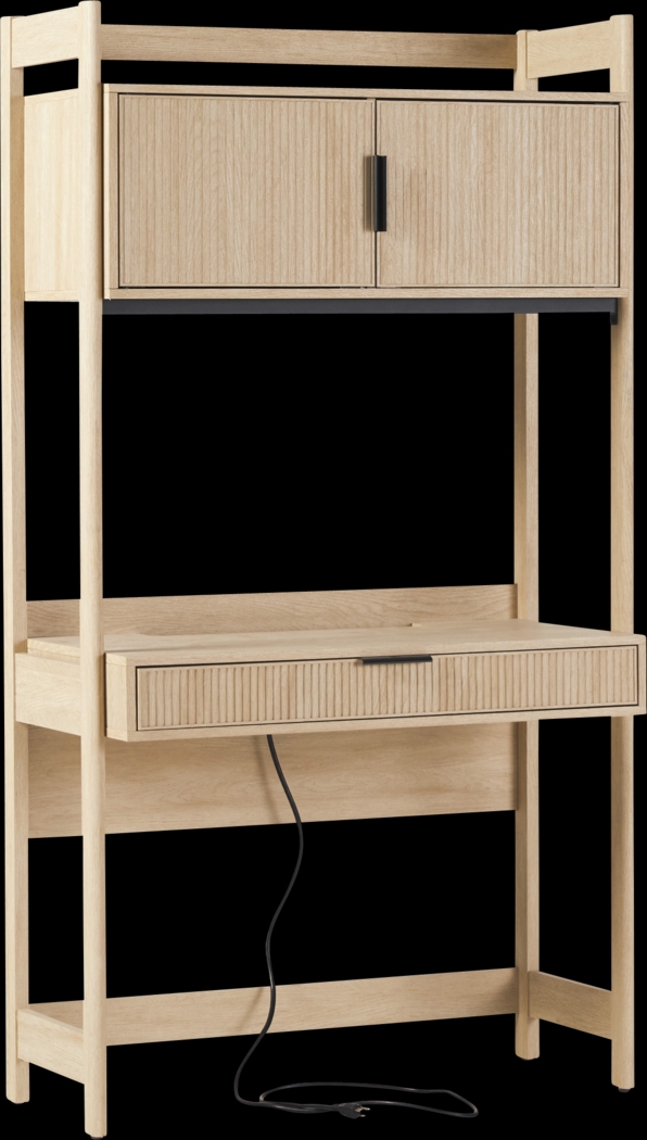 Bedfordshire Oak Desk With Hutch - Thumbnail - Image 1