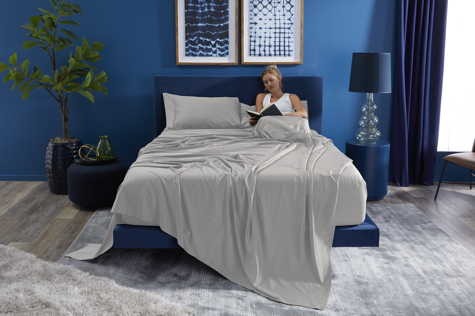 Bedgear Basic Light Gray 4 Pc Full Bed Sheet Set - Thumbnail - Image 2