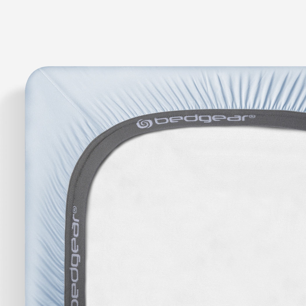 Bedgear Dri-Tec Baby Blue Crib Bed Sheet - Thumbnail - Image 4