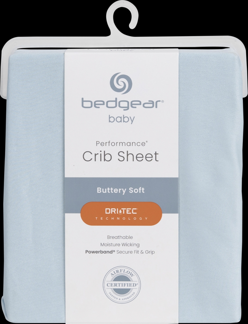 Bedgear Dri-Tec Baby Blue Crib Bed Sheet - Thumbnail - Image 1