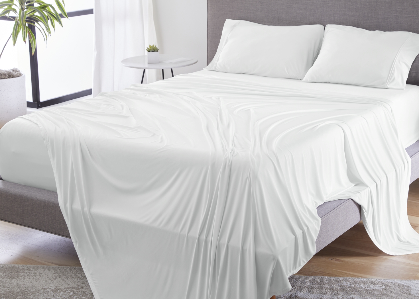 Bedgear Dri-Tec Bright White 4 Pc King/California King Bed Sheet Set - Thumbnail - Image 2