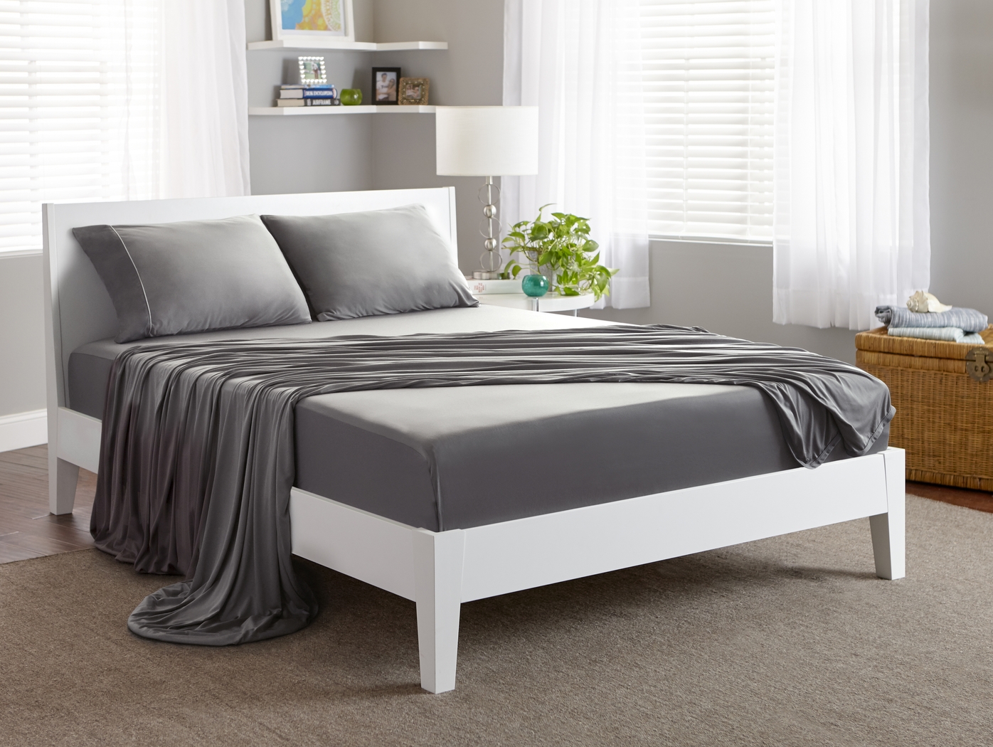 Bedgear Dri-Tec Gray 4 Pc Queen Bed Sheet Set - Thumbnail - Image 5