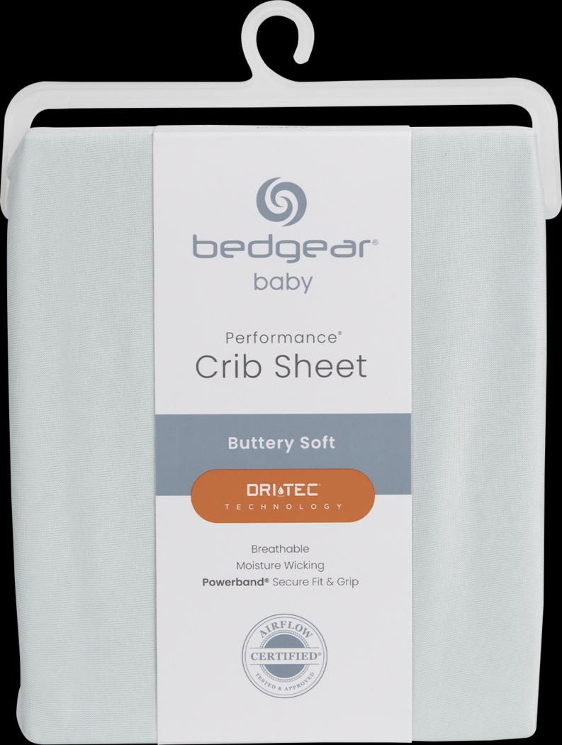 Bedgear Dri-Tec Light Green Crib Bed Sheet - Thumbnail - Image 1