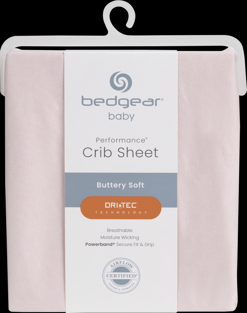 Bedgear Dri-Tec Light Pink Crib Bed Sheet - Thumbnail - Image 1