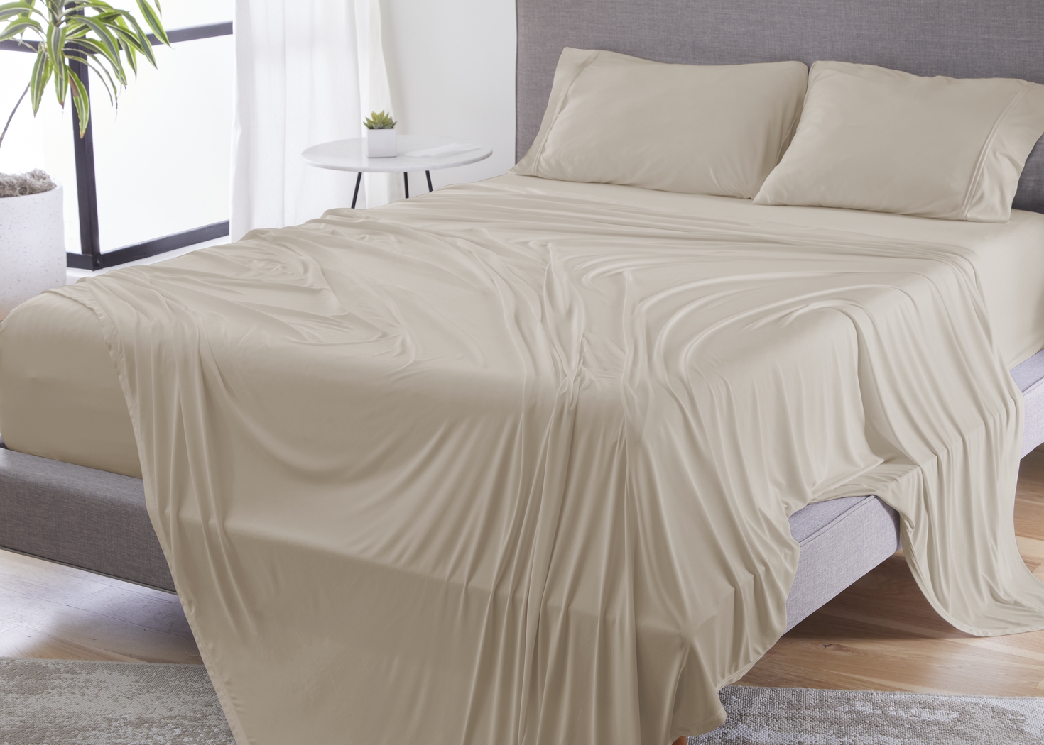 Bedgear Dri-Tec Medium Beige 4 Pc Queen Bed Sheet Set - Thumbnail - Image 2