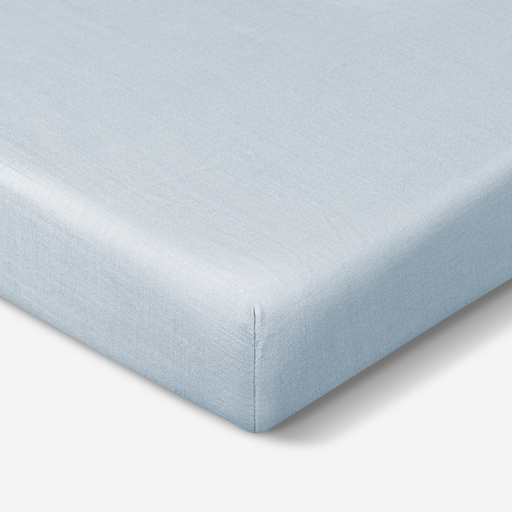 Bedgear Hyper-Linen Baby Blue Crib Bed Sheet - Thumbnail - Image 3