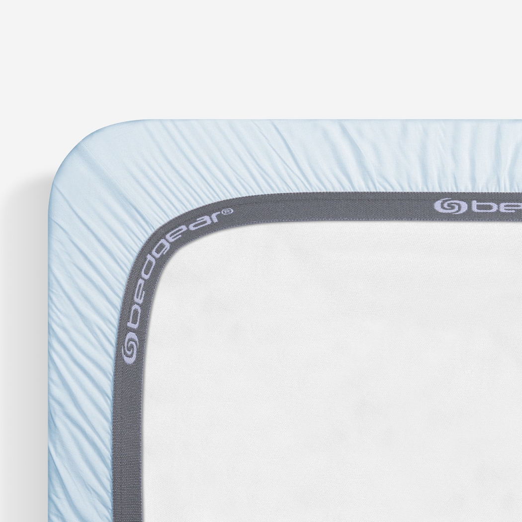 Bedgear Hyper-Linen Baby Blue Crib Bed Sheet - Thumbnail - Image 4